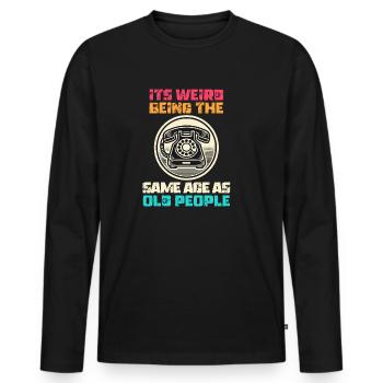 Vintage | Classic | Classic | Old - Men's Premium Organic Long Sleeve Shirt - black - Front - Nico (187cm)
