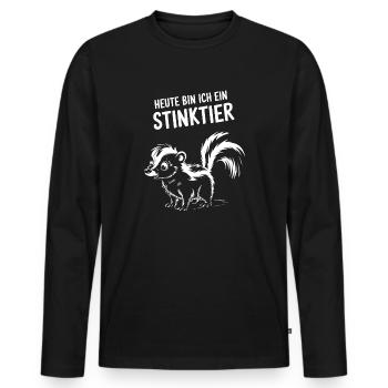 Stinktier Kostüm Tier lustig Karneval Fasching - Männer Premium Bio Langarmshirt - Schwarz - Vorne - Nico (187cm)