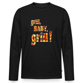 grill bébé grill grill barbecue fête des pères - T-shirt manches longues Premium bio Homme - noir - Devant - Nico (187cm)