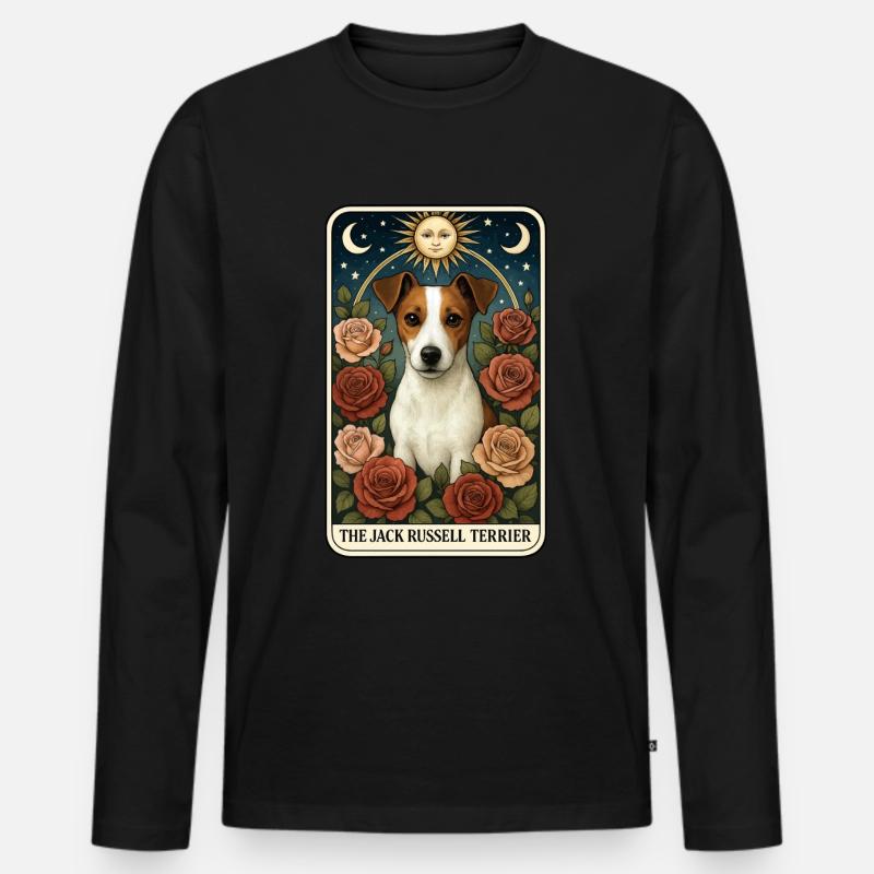 Jack Russell Terrier - Männer Premium Bio Langarmshirt - Schwarz