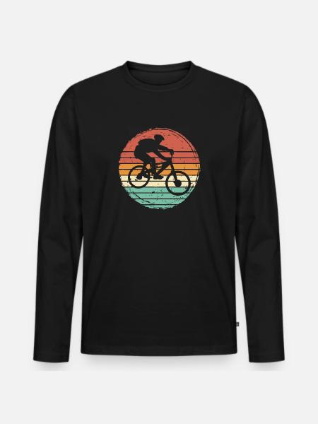 VTT VTT Retro Cadeau - T-shirt manches longues Premium bio Homme - noir