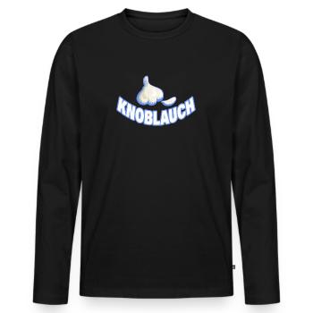 KNOBLAUCH - Männer Premium Bio Langarmshirt - Schwarz - Vorne - Nico (187cm)