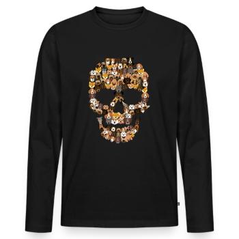 Chiens de crâne - T-shirt manches longues Premium bio Homme - noir - Devant - Nico (187cm)