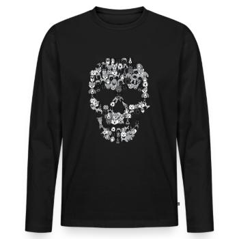 Chiens de crâne - T-shirt manches longues Premium bio Homme - noir - Devant - Nico (187cm)