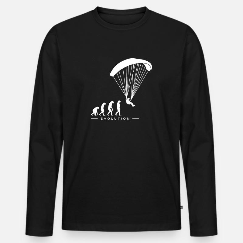 Paragleiter Paragleiten Evolution Motiv - Männer Premium Bio Langarmshirt - Schwarz