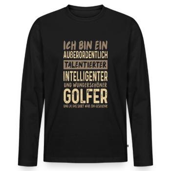 Wunderschöner Golfer Lustiger Golfspieler Golf - Männer Premium Bio Langarmshirt - Schwarz - Vorne - Nico (187cm)
