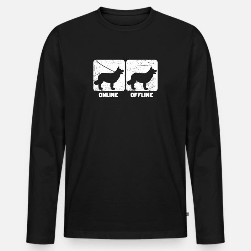 Border Collie - Männer Premium Bio Langarmshirt - Schwarz