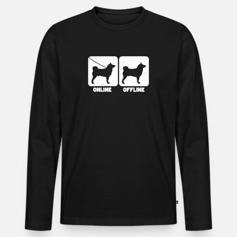 Akita - Männer Premium Bio Langarmshirt - Schwarz