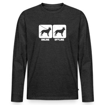 Kelpie australien - T-shirt manches longues Premium bio Homme - anthracite chiné - Devant - Nico (187cm)