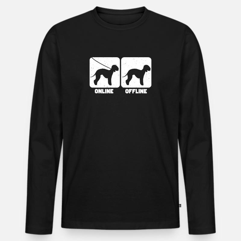 Bedlington Terrier - Männer Premium Bio Langarmshirt - Schwarz