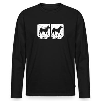 Basenji - Männer Premium Bio Langarmshirt - Schwarz - Vorne - Nico (187cm)