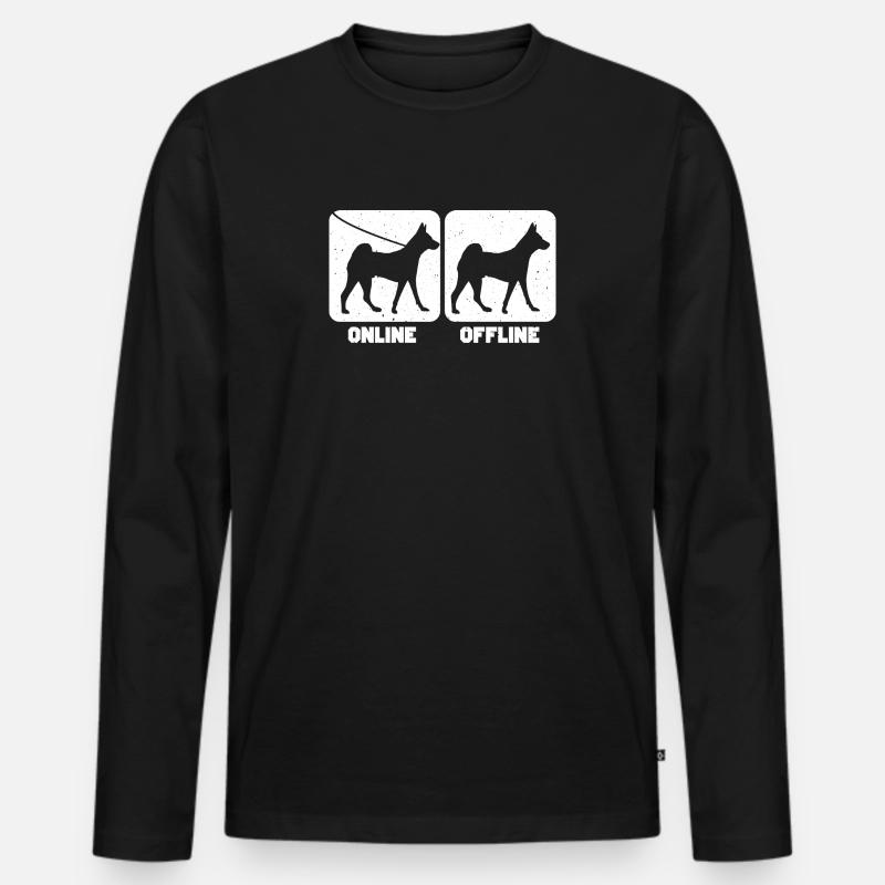 Basenji - Männer Premium Bio Langarmshirt - Schwarz