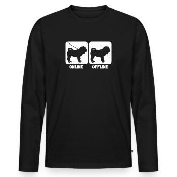 Shar Pei - Männer Premium Bio Langarmshirt - Schwarz - Vorne - Nico (187cm)