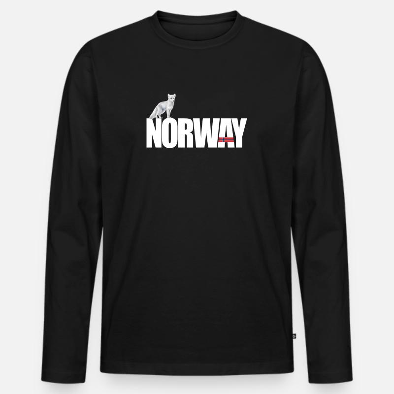 Norwegen - Männer Premium Bio Langarmshirt - Schwarz