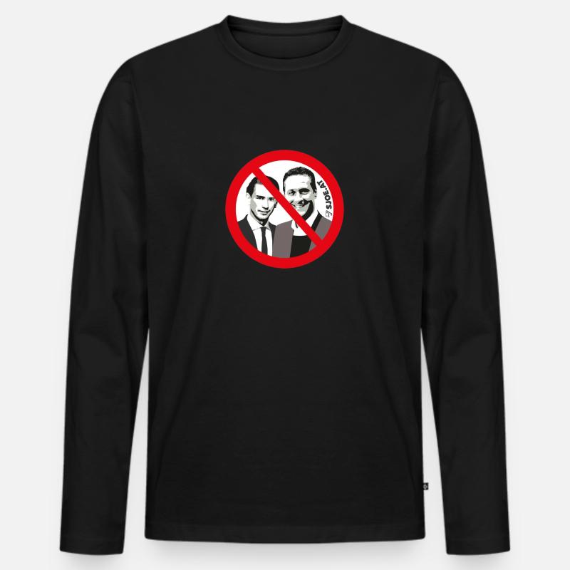antistrachekurz - Männer Premium Bio Langarmshirt - Schwarz