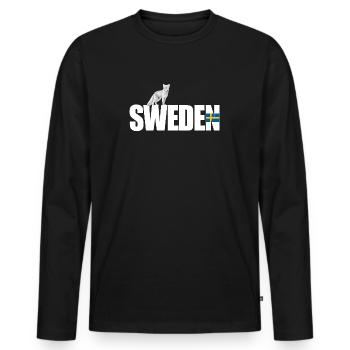 Suède - T-shirt manches longues Premium bio Homme - noir - Devant - Nico (187cm)