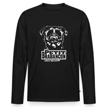 PETIT BRABANCON chien le plus cool de tous les temps Chien disant chiens - T-shirt manches longues Premium bio Homme - noir - Devant - Nico (187cm)