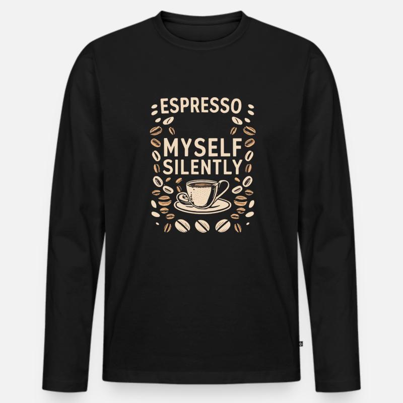 Espresso - Männer Premium Bio Langarmshirt - Schwarz