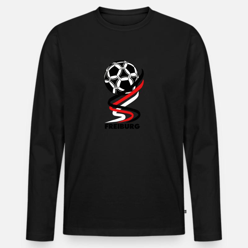 Fußball - Freiburg - Männer Premium Bio Langarmshirt - Schwarz