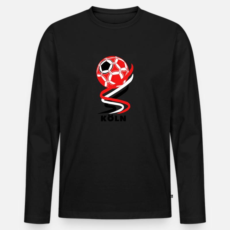 Fußball - Köln - Männer Premium Bio Langarmshirt - Schwarz