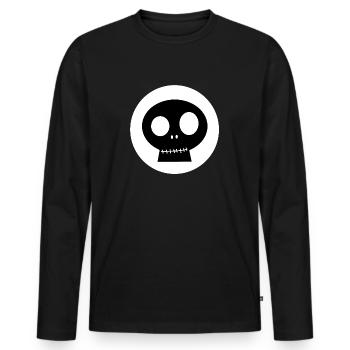 Crâne | Crâne, Best-seller, Halloween - T-shirt manches longues Premium bio Homme - noir - Devant - Nico (187cm)