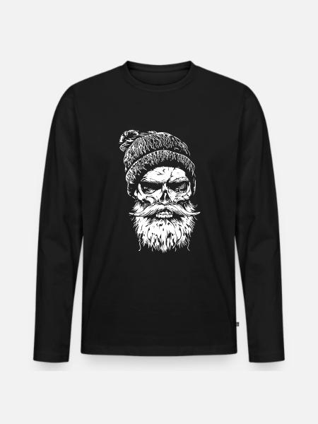 Lumberjack Skull - Men's Premium Organic Long Sleeve Shirt - black