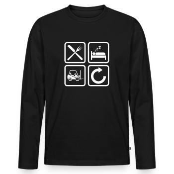 Conducteur de chariot élévateur Chariot élévateur de chariot élévateur - T-shirt manches longues Premium bio Homme - noir - Devant - Nico (187cm)