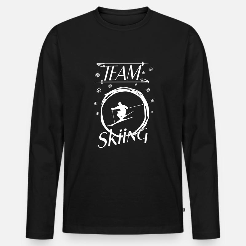 Ski Skiing Team Skiing - Männer Premium Bio Langarmshirt - Schwarz