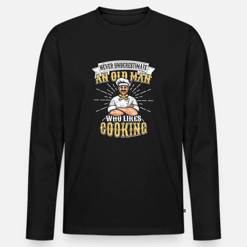 Alter Koch - Männer Premium Bio Langarmshirt - Schwarz