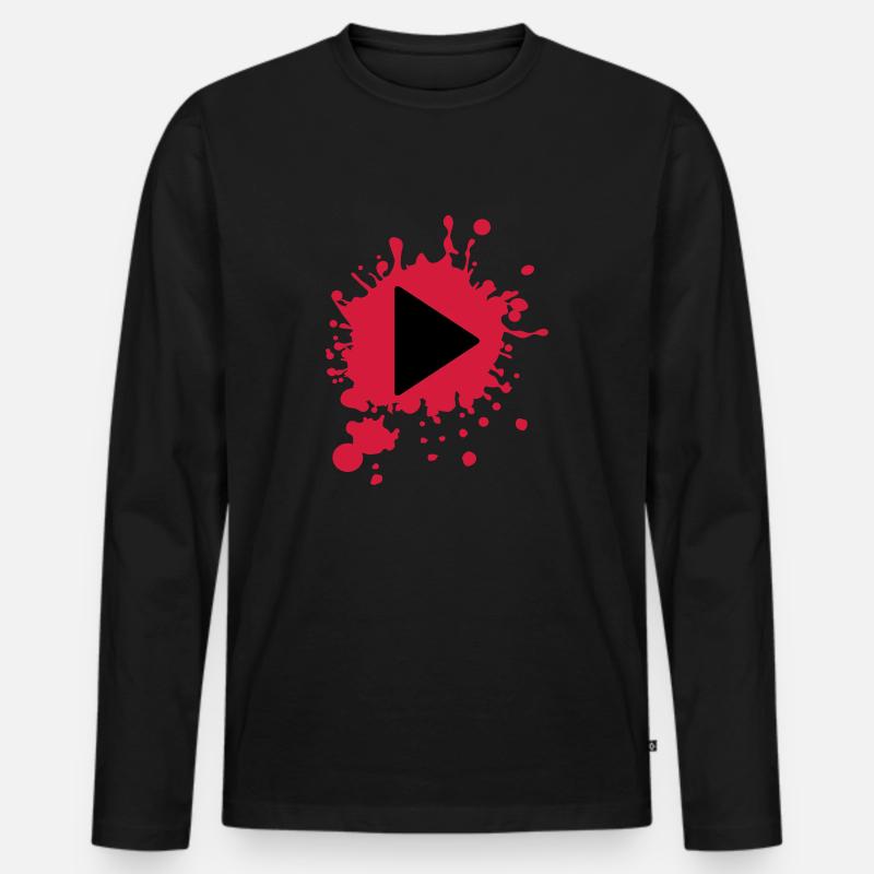Play - Player - Musik - Männer Premium Bio Langarmshirt - Schwarz