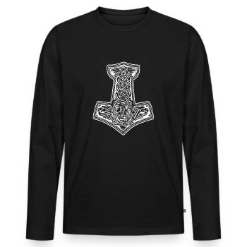 Mjölnir - Männer Premium Bio Langarmshirt - Schwarz - Vorne - Nico (187cm)