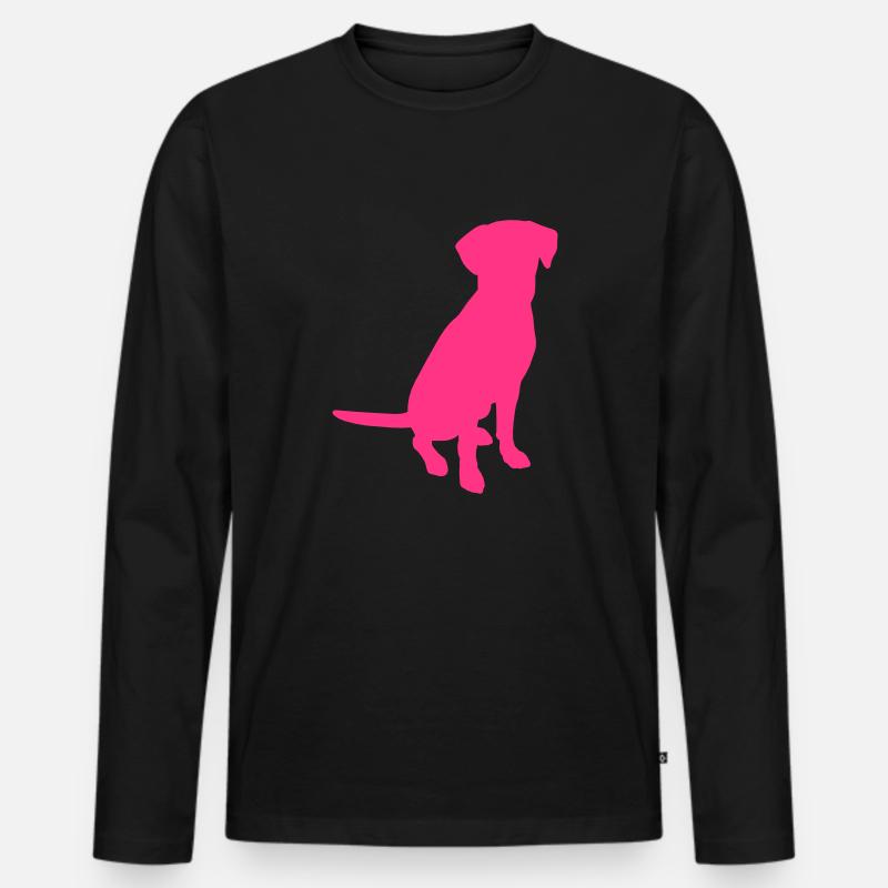 Labrador - Männer Premium Bio Langarmshirt - Schwarz