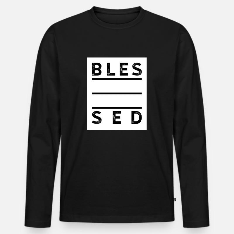 Christliche Sprüche - Männer Premium Bio Langarmshirt - Schwarz