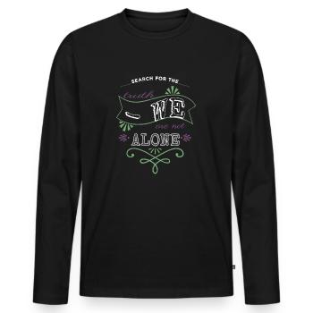 awesome alien i dont speak human animation joke - Männer Premium Bio Langarmshirt - Schwarz - Vorne - Nico (187cm)