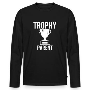 Trophy Parent - Men's Premium Organic Long Sleeve Shirt - black - Front - Nico (187cm)
