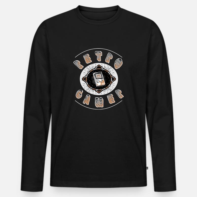 Retro Gamer 2.0 - Männer Premium Bio Langarmshirt - Schwarz