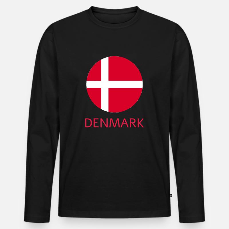 Dänemark - Männer Premium Bio Langarmshirt - Schwarz