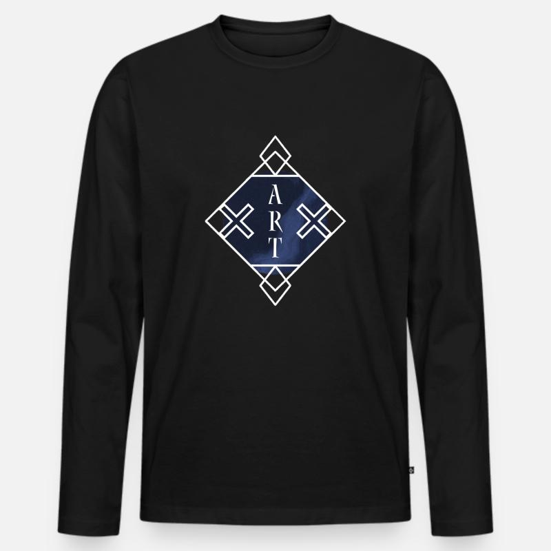 ART Experiment Back - Männer Premium Bio Langarmshirt - Schwarz