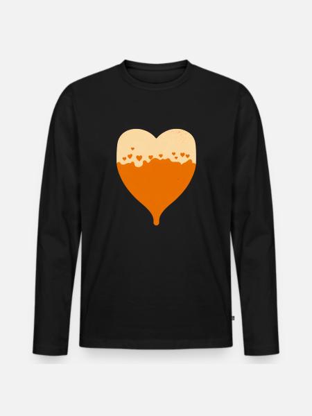 Heart filled with beer - Men's Premium Organic Long Sleeve Shirt - black