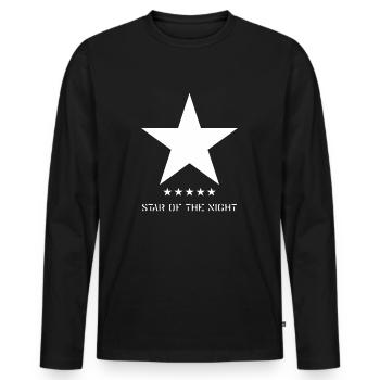 Stern der Nacht - Männer Premium Bio Langarmshirt - Schwarz - Vorne - Nico (187cm)