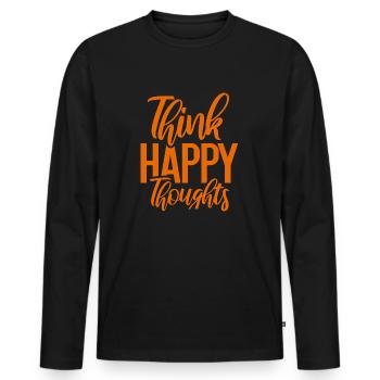 Positive attitude bonheur thérapie - T-shirt manches longues Premium bio Homme - noir - Devant - Nico (187cm)