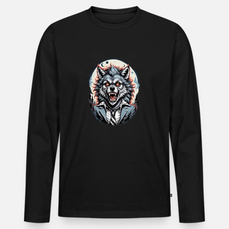 WERWOLF im Kostüm 1 - Männer Premium Bio Langarmshirt - Schwarz