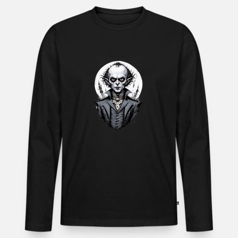 Ein lächelnder Vampir 8 - Männer Premium Bio Langarmshirt - Schwarz