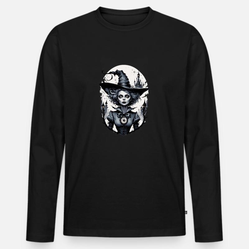 Klassische Hexe 18 - Männer Premium Bio Langarmshirt - Schwarz