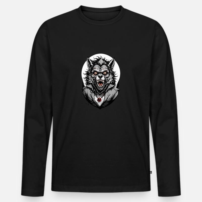 WERWOLF Kostüm 11 - Männer Premium Bio Langarmshirt - Schwarz