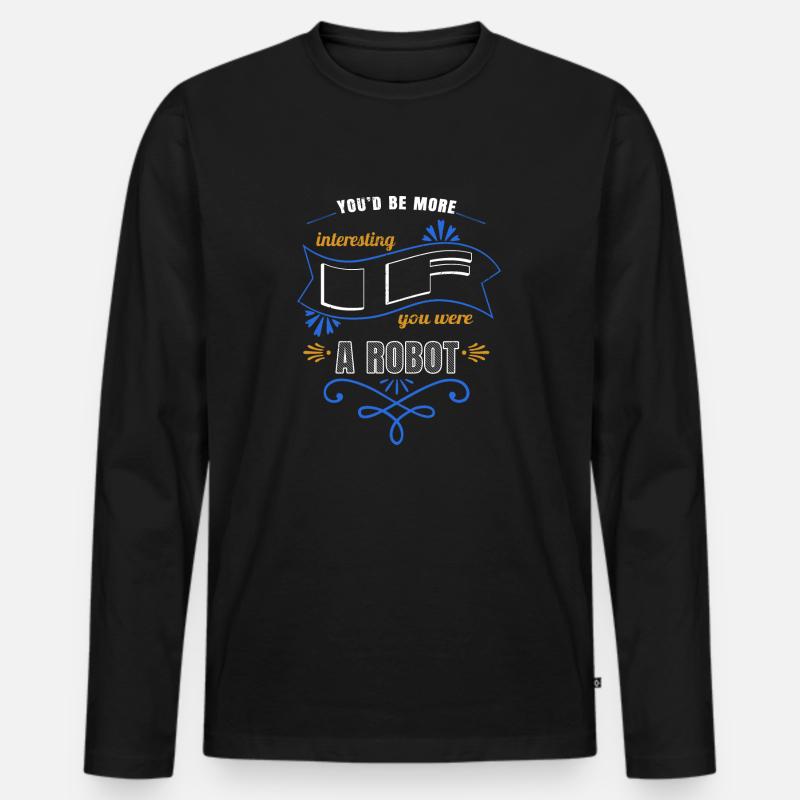 christmas robotics engineering - Männer Premium Bio Langarmshirt - Schwarz
