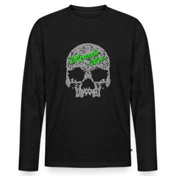 Crâne Memento Mori - T-shirt manches longues Premium bio Homme - noir - Devant - Nico (187cm)