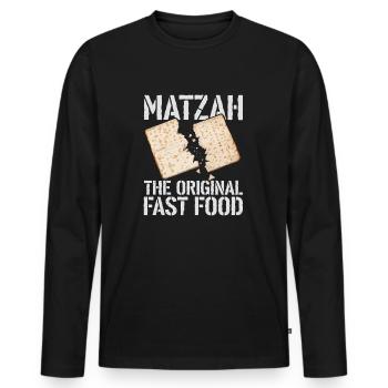 Kosher enjoyment in style - Men's Premium Organic Long Sleeve Shirt - black - Front - Nico (187cm)