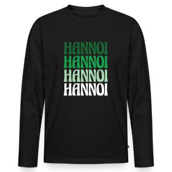 Hannoi Hanover Dialect Gift - Men's Premium Organic Long Sleeve Shirt - black - Front - Nico (187cm)