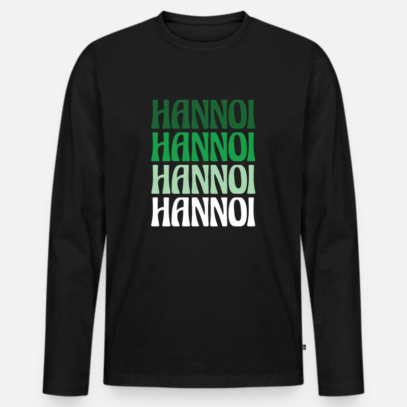 Hannoi Hannover Dialekt Geschenk - Männer Premium Bio Langarmshirt - Schwarz
